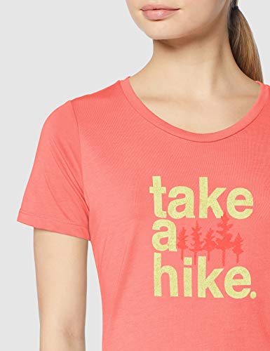Columbia Mujer Camiseta, Outdoor Elements III Tee, Poliéster, Rojo (Coral Bloom/ Take a Hike), Talla: XL, 1822701
