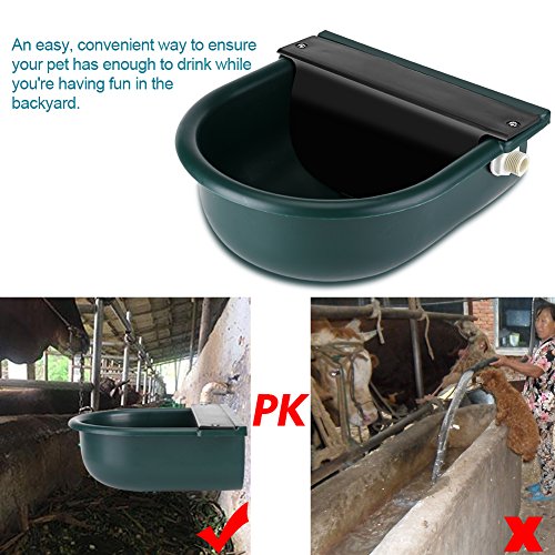 Comedero de Agua 4L con Válvula Flotante Automática para Caballos Ganado, Cuenco Agua Suministros Agrícolas de Plástico