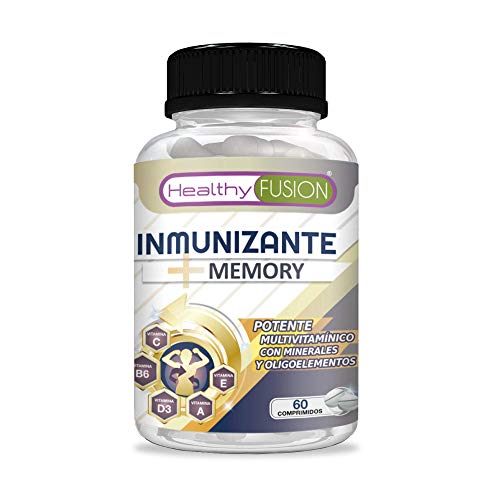 Complejo multivitamínico a base de vitaminas y minerales | Multivitamínico con vitaminas C, E, B3, B5, A, B6, B2, B1, B9, B12, D3, zinc y hierro | Mejora y fortalece la memoria | 60 comprimidos