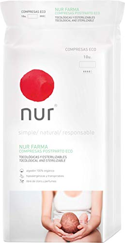 Compresas ecológicas Nur Farma Postparto. 10 uds.