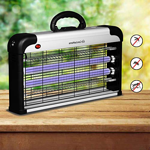 Concise Home lámpara Anti-Mosquitos UV Mata Moscas triturador de Insectos eléctrico, Anti Mosquitos al Aire Libre Plata (20w)