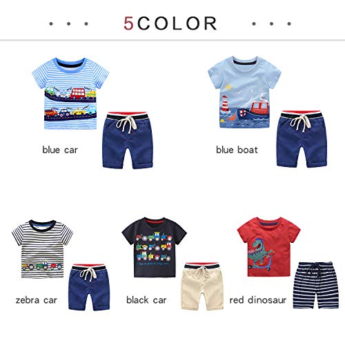 Conjunto Corto para Niños Pequeños Ropa de Verano Camiseta de Manga Corta + Pantalones 2 Piezas Conjuntos de Ropa para bebés y niños