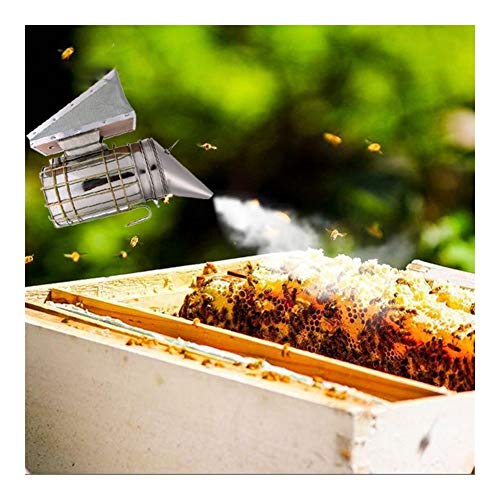 Conveniente 1 Herramienta de apicultura Pc acero inoxidable de la colmena de fumador de hierro galvanizado con calor Escudo de protección de equipos de apicultura decorativo ( Color : As show )
