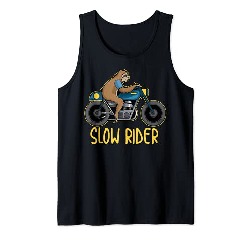 Cool Slow Rider | Divertido perezoso en motocicleta de equitación Camiseta sin Mangas