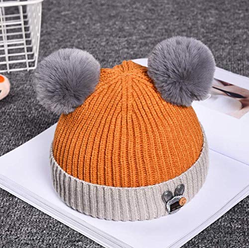 Coollooda sombreros de punto para bebés y ni?as sombreros cálidos para ni?os Sombreros de bebé de oto?o e invierno orange 40-48cm