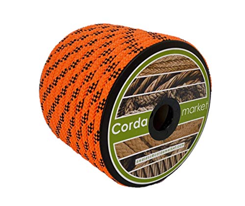 CORDAMARKET 10mm Cuerda driza, Adultos Unisex, Naranja Fluor, 25mts