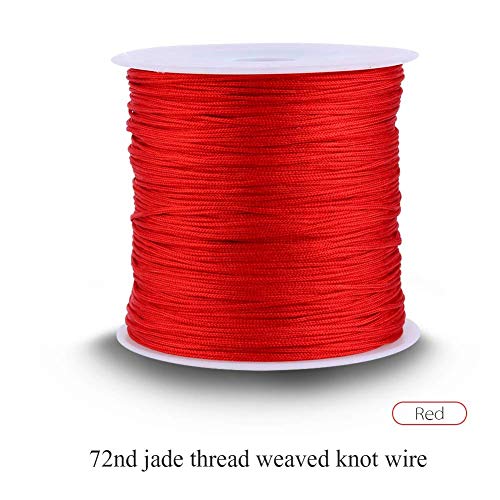 Cordón de nudo chino, cuerda de cordón de ajuste de rata de 100M x 0.8 mm de nylon rojo Cordón de nudo chino Fabricación de joyería Cuerda de cordón
