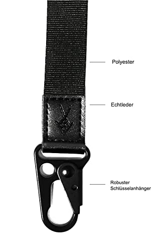 Cordón moderno para llaves, correa para el cuello para mujeres, logotipo para hombre, cordón para identificación (negro).
