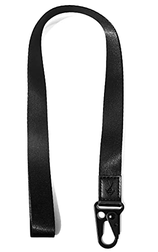 Cordón moderno para llaves, correa para el cuello para mujeres, logotipo para hombre, cordón para identificación (negro).