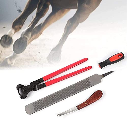 Cortador de cascos de caballo - Kit de herramientas de ajuste de cascos de herrador de caballos, pezuña de cuchillo de caballo, tijeras de metal profesionales para recortar herradores de caballos