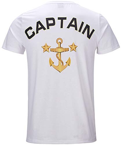 COSAVOROCK Hombres Capitán Traje Camisetas (XXL, Blanco)