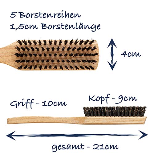 cosmundi Cepillo natural de cerdas de jabalí de madera de haya certificada. Fabricado en Alemania.
