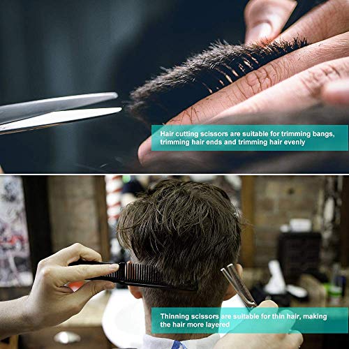 COXTNBIO tijeras de peluquería, Tijeras Peluquelo Profesional para el cabello, Tijeras Peluqueria Profesional con capa de barbero y peine de maquinilla de afeitar, clips, set corte de pelo profesional