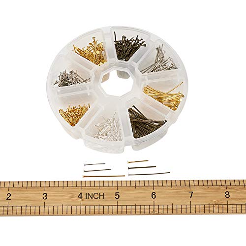 Craftdady Caja de Alfilere 650 Cabeza Plana de 16 mm, 20 mm, 30 mm, Finos Alfileres de Satén, para Bisutería, Costura, Artesanía
