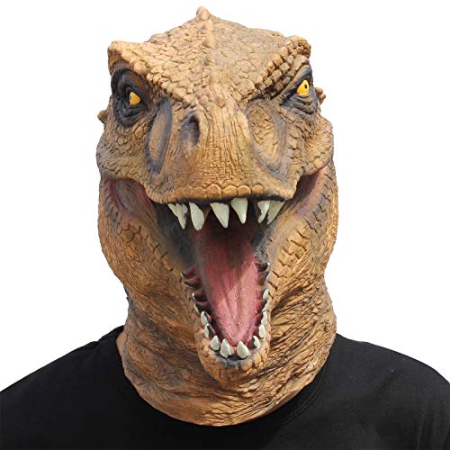 CreepyParty Fiesta de Disfraces de Halloween Máscara de Látex Cabeza de Animal Dinosaurio