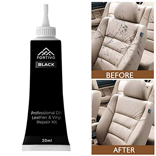 Crema de reparación de piel negra para muebles, asientos de coche, cinturón y botas, crema de reparación de cuero para tapicería, 20 ml