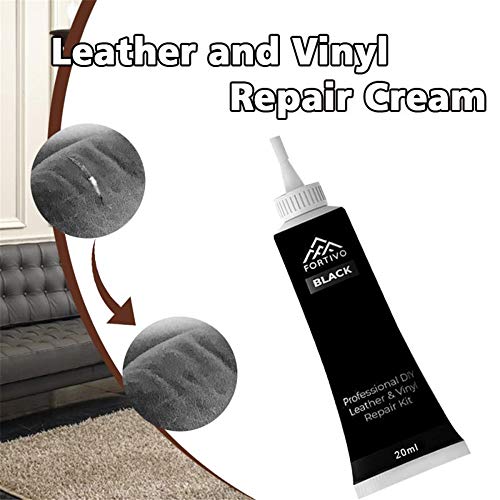 Crema de reparación de piel negra para muebles, asientos de coche, cinturón y botas, crema de reparación de cuero para tapicería, 20 ml