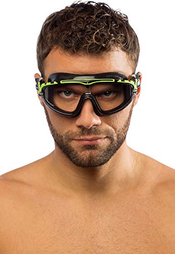 Cressi Skylight Premium Gafas de Natación Anti-vaho, Unisex Adulto, Negro/Lime, Talla única