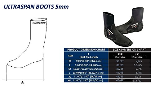 Cressi Ultra Span Boot - Escarpines sin Cremallera en Neopreno Ultra Span 5 mm, S