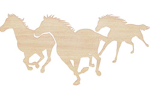 Cuadro decorativo para pared con diseño de caballos en Gallop (80 x 39 cm), diseño de caballo en 3D