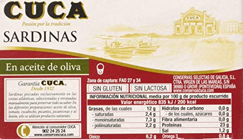 Cuca Sardinas en Aceite de Oliva, 120g