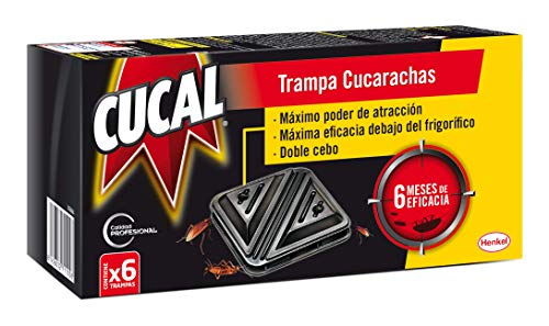 Cucal Insecticida Trampa Cucarachas Doble Cebo 6 unidades - Pack de 3, Total: 18 unidades