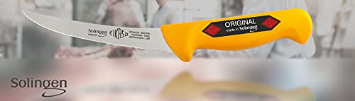 Cuchillo de carnicero profesional de EIKASO con hoja curvada de 16 cm, calidad de Solingen.