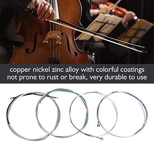 Cuerdas de Violonchelo 4 Piezas Aleación de Cobre, níquel y Zinc A D G C Cuerdas de Violonchelo para reparación de Violonchelo y Pieza de Repuesto
