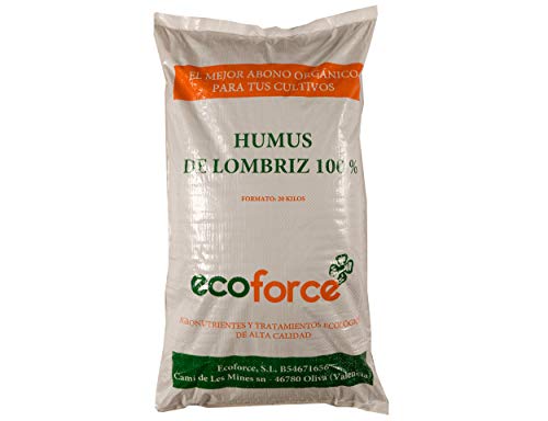 CULTIVERS Humus de Lombriz Ecológico 20 kg (40 L). Abono para Plantas indicado para Tomates y Hortalizas. Fertilizante Orgánico 100% Natural.