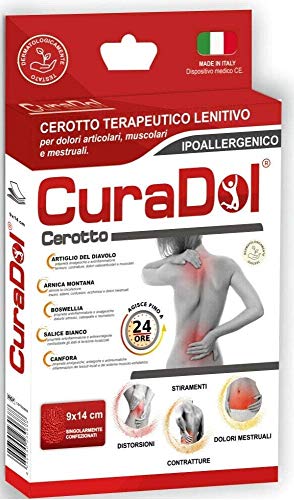 Cura Farma 26056 CuraDol Adhesivo Medicado Antiinflamatorio para dolores musculares, Paquete de 2 cajas de 5 parches cada una