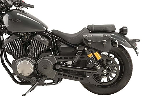 Customacces AP0003N Alforja de Cuero Detroit Lado Izquierdo para Harley Davidson Sportster, Kawasaki Vulcan S, Negro, Size