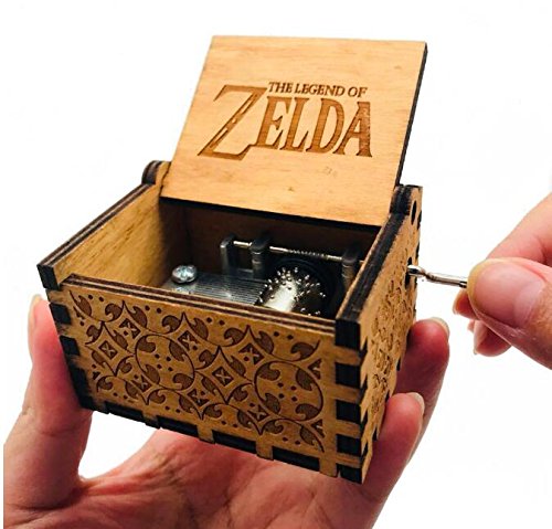 Cuzit The Legend of Zelda Movie Theme Antique Carved Music Box Hand Crank Wooden Musical Box Toy