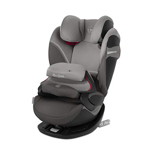 Cybex Gold Pallas S-Fix Silla de Coche Grupo 1/2/3 (9 Meses-12 Años), Gris (Soho Grey), 43 x 50 x 68.5 cm