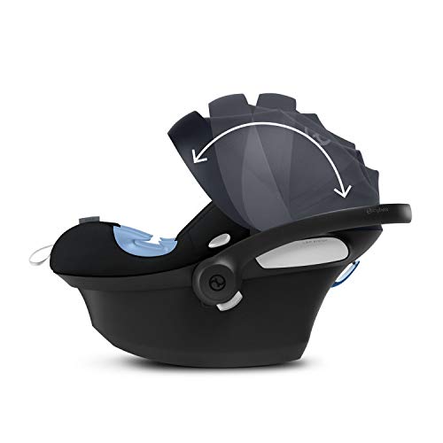 CYBEX Gold Portabebé Aton M i-Size, En contra de la marcha, Incluye reductor para recién nacido, Para niños de 45 cm a 87 cm, Máx. 13 kg, Granite Black