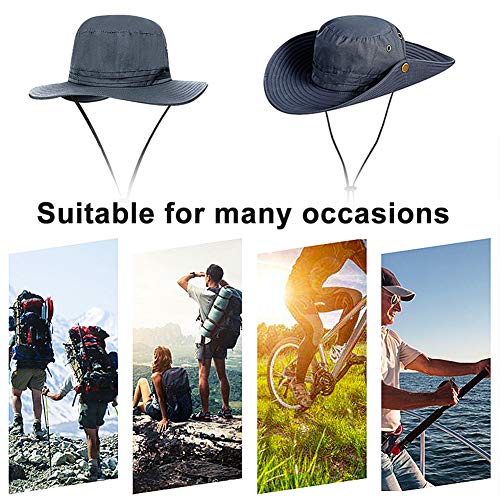 CYSJ Sombrero para el Sol, Sombrero de Montañismo, Anti-UV Acampada Senderismo, Adulto Unisexo Ajustable Plegable Sombrero de Pescador, Adecuado para Deportes al Aire Libre y Camping