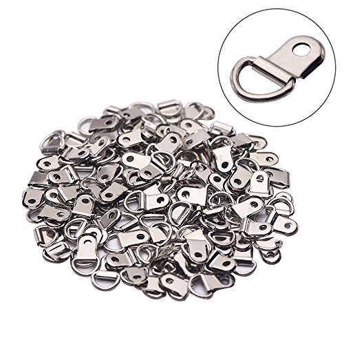 D Ring Picture Frame Hanging Hangers Single Hole with Screws 100 Pcs