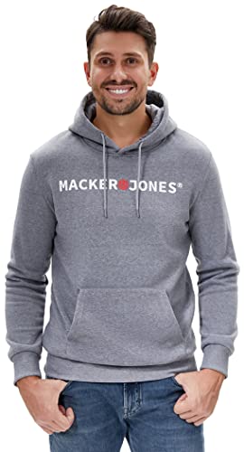 DAFENP Sudaderas Hombres con Capucha Forrado Caliente Sudadera Deportivo Invierno Hoodie Manga Larga Cordón con Bolsillo WY71055M-Grey-L