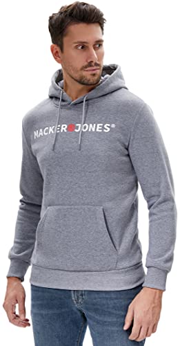 DAFENP Sudaderas Hombres con Capucha Forrado Caliente Sudadera Deportivo Invierno Hoodie Manga Larga Cordón con Bolsillo WY71055M-Grey-L