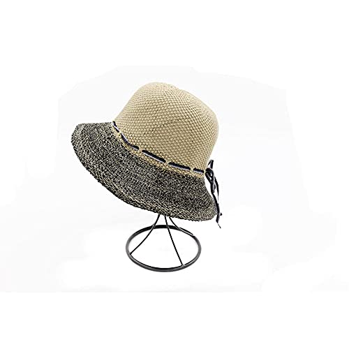 Damas Plegables Sombrero de Pescador y Verano Protector Solar Sun Sun Hat Hat Hat Bow Ruffled Hombrero de Cuenca Sombrero de Viaje Pesca de Pesca Golf Montar a Caballo-C9