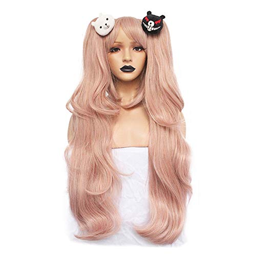 Danganronpa: Trigger Happy Havoc Women Enoshima Junko Peluca de cosplay Enoshima Junko Juego de roles Colas de caballo con osos Horquillas