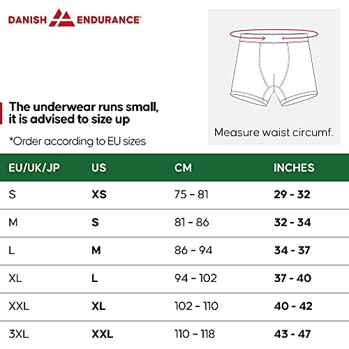 DANISH ENDURANCE Calzoncillos Boxer de Bambú para Hombre, Pack de 3, Ropa Interior Antibacteriana y Ultra Suave, Ajustados, Comodidad Superior, Negro, Blanco, Gris, Multipack (Negro, Large)