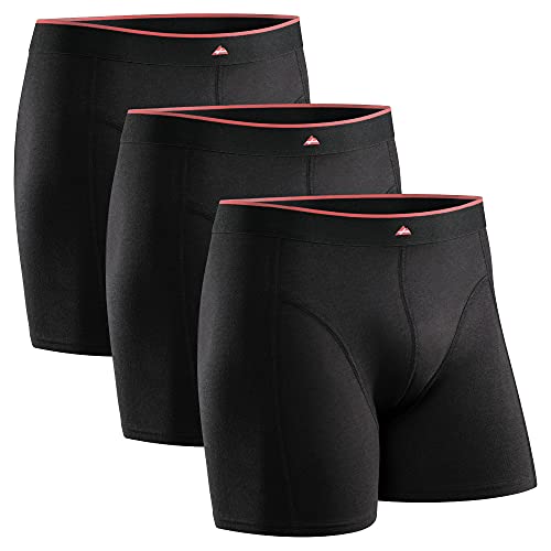 DANISH ENDURANCE Calzoncillos Boxer de Bambú para Hombre, Pack de 3, Ropa Interior Antibacteriana y Ultra Suave, Ajustados, Comodidad Superior, Negro, Blanco, Gris, Multipack (Negro, Large)