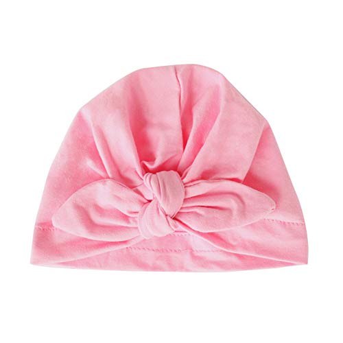 Danolt 5 PCS Sombrero de algodón para bebé-niñas, Suave Cute Bow Turbante Headwrap para recién Nacidos niños pequeños Niñas 0-24 Meses.