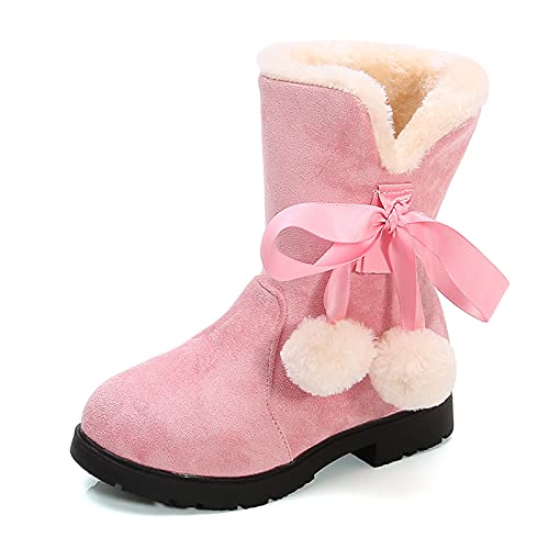 Dasongff Botas de invierno para niñas, impermeables, forradas, cálidas, para la nieve, impermeables, botas de invierno para niños pequeños, botas de vaquero