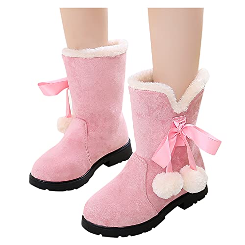 Dasongff Botas de invierno para niñas, impermeables, forradas, cálidas, para la nieve, impermeables, botas de invierno para niños pequeños, botas de vaquero