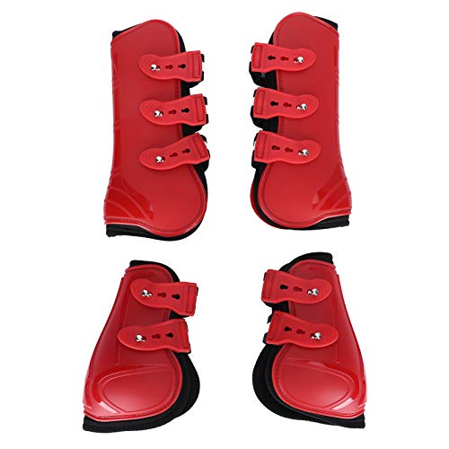 DAUERHAFT Protectores de Patas para Caballos Comfortable Red for Horse Legs Buffer(Set of Red, Medium)