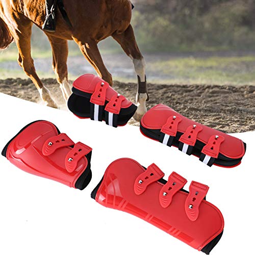 DAUERHAFT Protectores de Patas para Caballos Comfortable Red for Horse Legs Buffer(Set of Red, Medium)