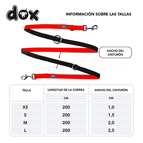 DDOXX Correa Perro Multiposición Air Mesh, Ajustable en 3 tamaños, 2m | Muchos Colores & Tamaños | para Perros Pequeño, Mediano y Grande | Correa Accesorios Doble 2 Gato Cachorro | Naranja, XS