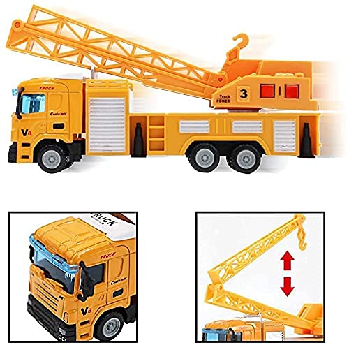 deAO Camiones de Construcción Conjunto a Escala 1:64 Vehículos de Obras Multifuncionales Diseño y Movimientos Realistas (Pack de 6)