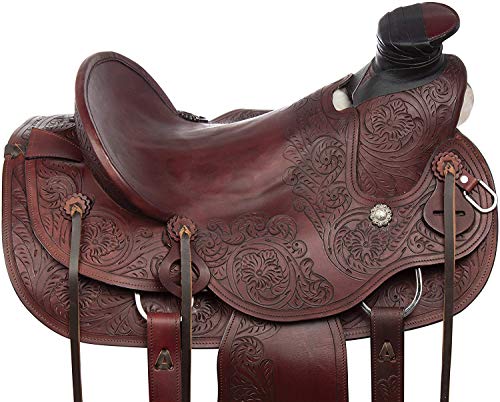 Deen, Enterprises, Wade Tree A Fork - Silla de montar para caballo de trabajo de cuero occidental, tamaño de 35,5 a 45,7 cm, asiento disponible (asiento de 35,5 cm)